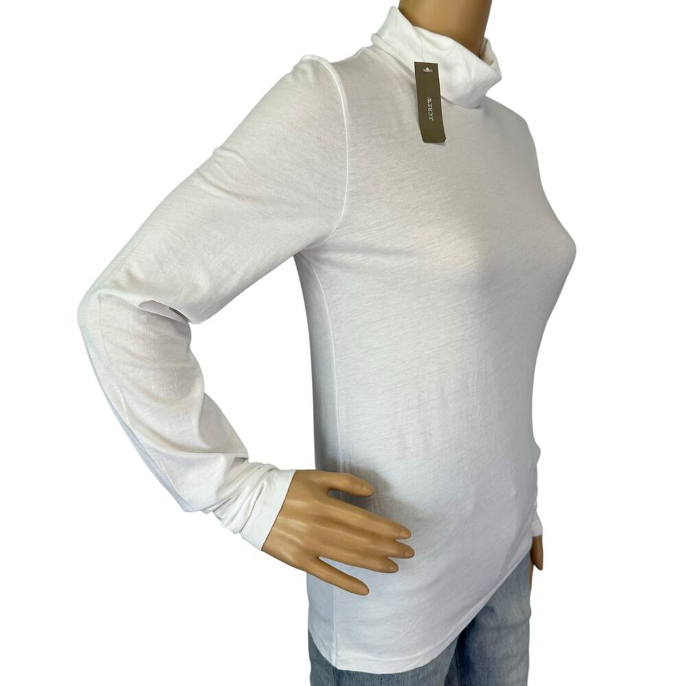NWT J. Crew Tissue Turtleneck Top White Long Sleeve Lightweight Classic Size S - Picture 5 of 13